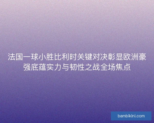 法国一球小胜比利时关键对决彰显欧洲豪强底蕴实力与韧性之战全场焦点